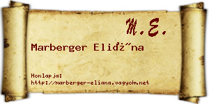Marberger Eliána névjegykártya